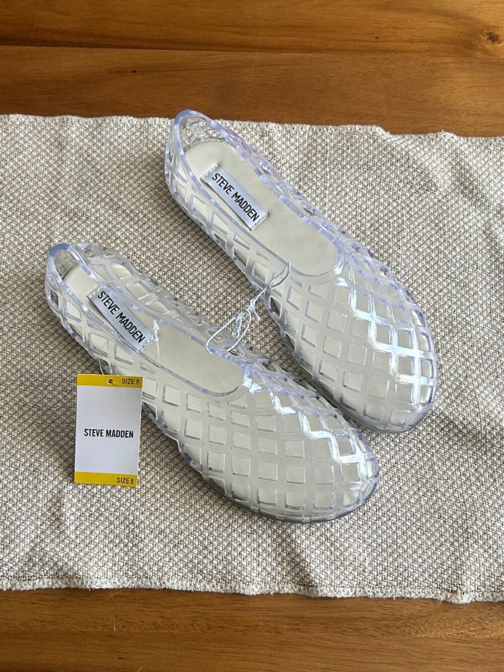 GROVE Clear Square-Toe Jelly Women's Mesh Ballet Flat – Steve Madden